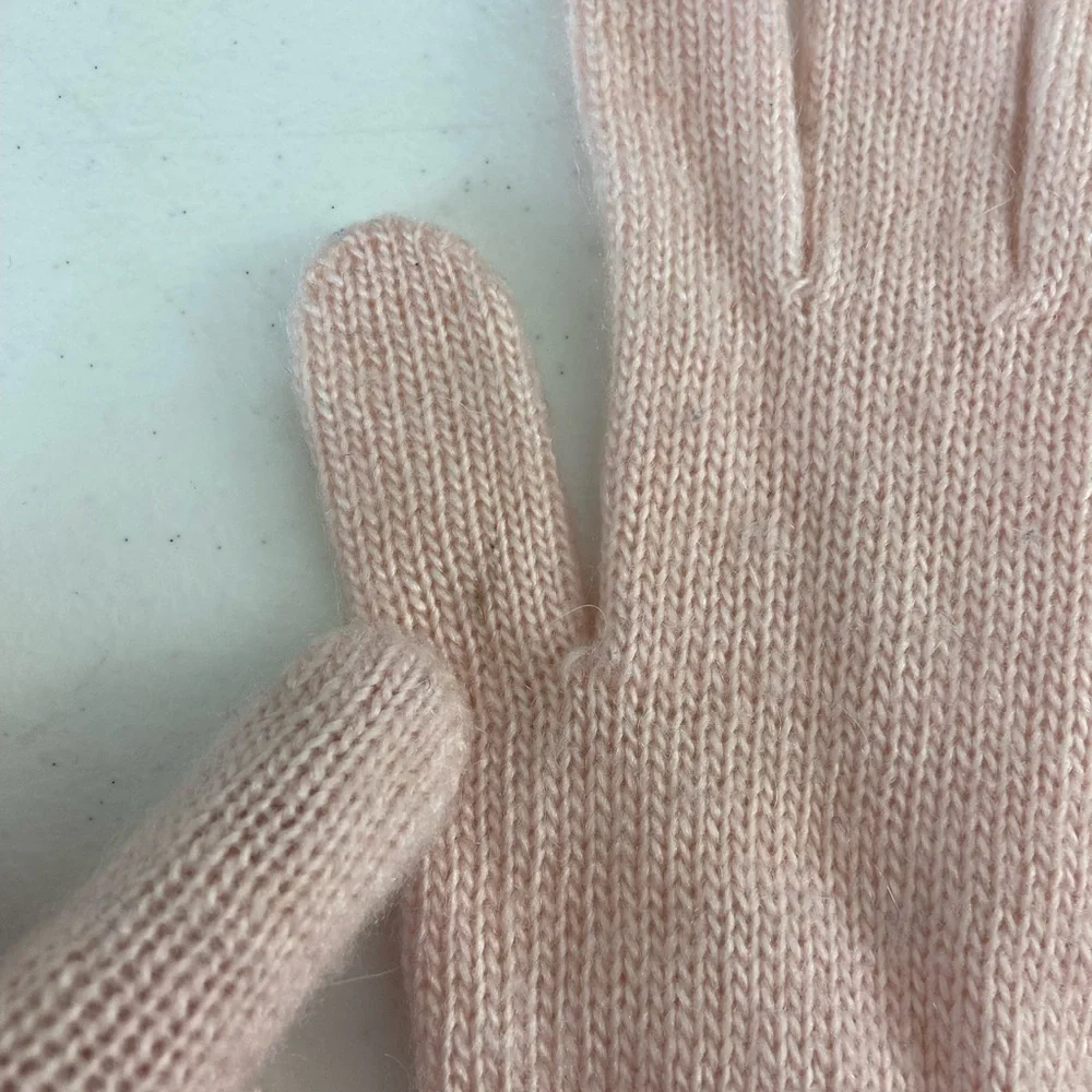 Women’s‎ light pink soft warm knit foldable winter gloves accessories one size
